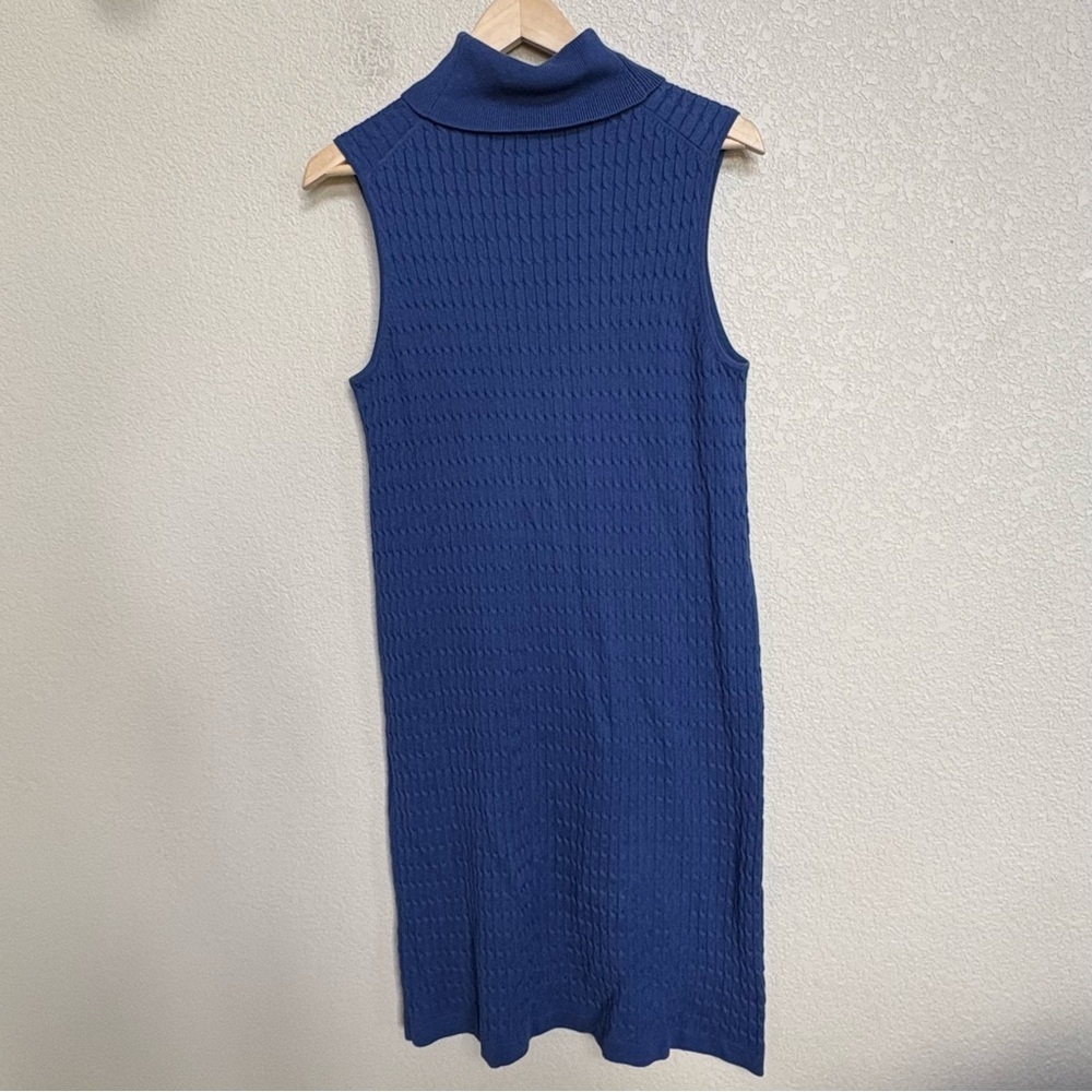 Tommy Bahama Pickford Blue Cable Knit Sleeveless Sweater Dress M - Picture 3 of 6